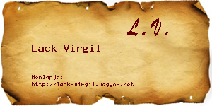 Lack Virgil névjegykártya